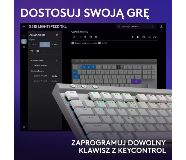 LOGITECH G515 TKL Lightspeed biały - 1261436 - zdjęcie 12